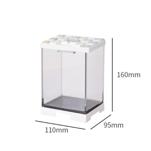 Pecera de escritorio JSD para peces Betta, acuario pequeño apilable de acrílico con luz LED, tapa de mosaico, mini pecera para Guppy y peces pequeños - Product Image 5