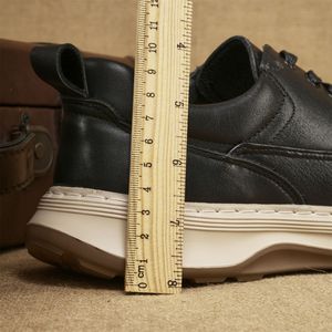 Chaussures bateau en cuir à lacets pour hommes, bout rond, semelle intermédiaire EVA amortie, semelle extérieure en caoutchouc, chaussures de marche décontractées confortables pour l'automne - Product Image 2