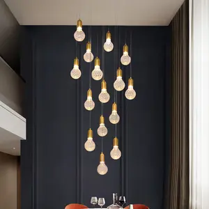 Лампа Эдисона, современный подвесной светильник G4, светодиодные лампочки, хрустальная люстра, лампа для лестницы, хрустальный шар, Подвесная лампа