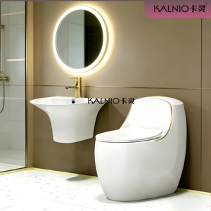 WC in Ceramica di Lusso Monoblocco con Scarico Silenzioso a Sifone, Installazione a Pavimento per <span class=keywords><strong>Bagno</strong></span>, Esportazione Transfrontaliera - Product Image 1