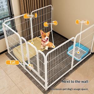 Hondenren van metaal, solide metalen hondenren met afzetting voor kleine en middelgrote honden, binnen en buiten, puppyren, extra stevige kennel - Product Image 2