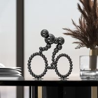 Sculpture moderne Décoration d'intérieur Boule en acier inoxydable Métal fait à la main Art Petit ornement Luxe Environnemental Bureau Bureau Mariage