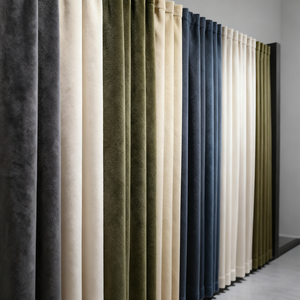 Nhà Máy Cung Cấp Mới Nhất OEKO-TEX Chứng Nhận Hiện Đại Nhung Màn Cửa Sổ Kem Chống Nắng Rèm Grommet Dệt Kim Kỹ Thuật Tất Cả Các Mùa - Product Image 3