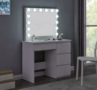 Meubles de coiffeuse modernes en bois blanc avec miroir, ensembles de chambre à coucher élégants pour la maison, livrés en carton