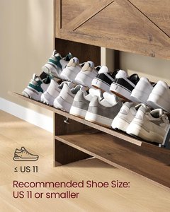 <span class=keywords><strong>Meuble</strong></span> de rangement <span class=keywords><strong>à</strong></span> <span class=keywords><strong>chaussures</strong></span> rustique en panneaux de bois avec crochets et étagère ouverte, écologique, pour entrée, couloir, buanderie et organisation domestique - Product Image 4