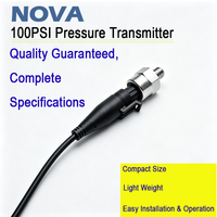 NOVA 100PSI Transmitter Tekanan Air, Udara, dan Oli, Kit Sensor Tekanan Bahan Stainless Steel