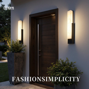 โคมไฟติดผนังสไตล์จีนใหม่ โคมไฟตกแต่งผนังภายนอกแบบโมเดิร์นสไตล์เซน โคมไฟติดผนังเรียบง่ายสำหรับสวน วิลล่า และลานบ้าน - Product Image 3