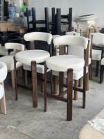 Tabouret de bar moderne en bois de frêne JP, structure en bois massif, chaise de bar exclusive pour salon