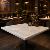 Plateau de table à manger en résine imitation pierre moderne, pour usage commercial dans les restaurants, effet marbre