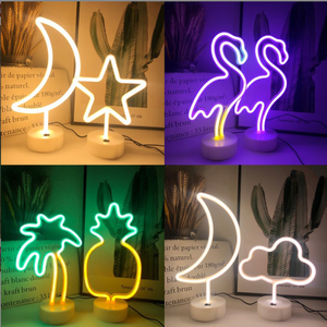 <span class=keywords><strong>Lampe</strong></span> <span class=keywords><strong>néon</strong></span> LED en forme de palmier avec base, fonctionne sur piles, veilleuse pour chambre à coucher, décoration intérieure - Product Image 3