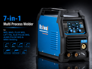 Máquina de Soldadura MIG de Pulso <span class=keywords><strong>con</strong></span> Inversor Rolwal, Pantalla LCD, Compatible <span class=keywords><strong>con</strong></span> Acero Inoxidable, Diámetro de Alambre de 0.8 mm - Product Image 1
