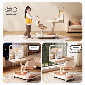 Bureau d'étude pour enfants <span class=keywords><strong>Igrow</strong></span> - Design minimaliste en plastique, hauteur réglable, chaise de bureau mobile pour les élèves du primaire - Product Image 5