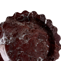 Plateau rond décoratif en résine à effet marbre naturel avec bord festonné pour bijoux, bougies, décoration de table à la maison