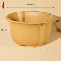 Grand pot de plante d'intérieur pour salons, spécialement conçu pour les orchidées ; en résine, style chinois, forme trèfle à quatre feuilles