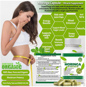 Suplemento de etiqueta privada, cápsula de extracto de Moringa, antioxidante multivitamínico - Product Image 2