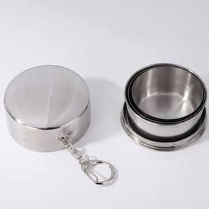 Gobelets pliables télescopiques en acier inoxydable personnalisés pour le camping, vente en gros - Product Image 3