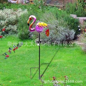Lampe solaire LED décorative de jardin en forme de flamant rose, résistante à l'eau, portable - Product Image 2