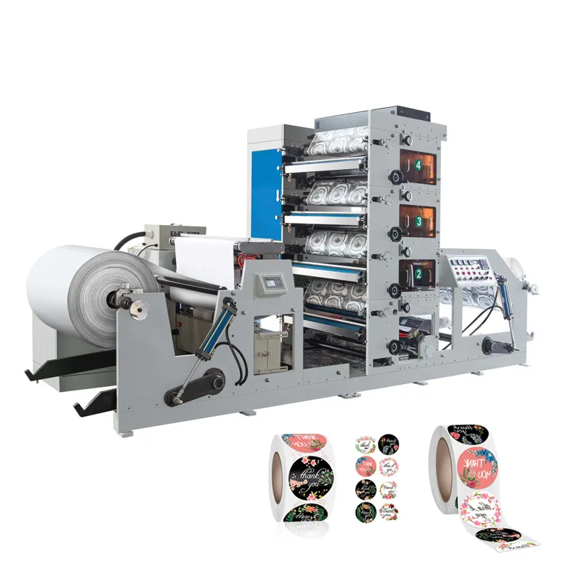 RTRY-850D macchina da stampa flessografica in rotolo jumbo con sacchetto di carta a 4 colori con tornio automatico indipendente per rilassarsi