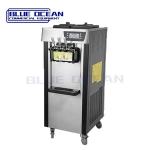 Máquina comercial de helado suave BLUE OCEAN al por mayor, de acero inoxidable, de pie, con tres boquillas, 1800W, para harina. - Product Image 1