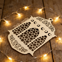 Décoration de Ramadan en bois à suspendre, forme lanterne de mosquée, décorations islamiques du Ramadan