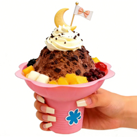 Gobelets en plastique PET transparents de qualité alimentaire, imprimés avec logo personnalisé, pour crème glacée/cone de neige, 4oz, 8oz, 12oz