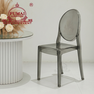 Transparent Acrylic Hotel <b>Chair</b> Modern Solid Back Tapered Leg <b>Stackable</b> Indoor Furniture - Product Image 1