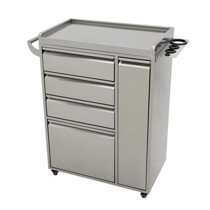 Modern Stainless Steel Heavy Duty 4 <b>Drawer</b> Hair Salon Trolley Rolling Tool Cabinet with Cup Holders for Beauty Barbershop - Product Image 5