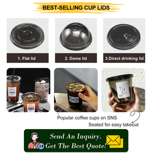 Bicchieri in Plastica Biodegradabili Personalizzabili con Logo, Neri in PET, Unici <span class=keywords><strong>per</strong></span> Bubble Tea e Caffè, Trasparenti <span class=keywords><strong>per</strong></span> l'Estate - Product Image 6