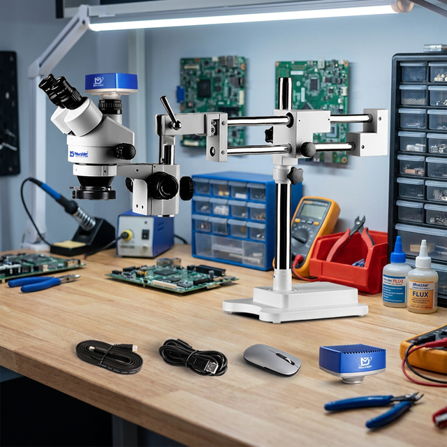 Murzider MSD204-T-4K Stereo Microscope with 4K HD Camera for Material Analysis and Quality Control