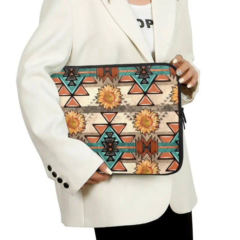 Boho tas Laptop lembut desain cetak Aztec untuk Macbook melindungi Air Pro Retina 10 12 13 15 17 penutup casing sampul Notebook