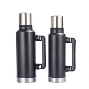 Bouteille isotherme à double paroi en acier inoxydable 1,0 L, 1,4 L, 1,9 L avec poignée pour voyage et extérieur - Product Image 1