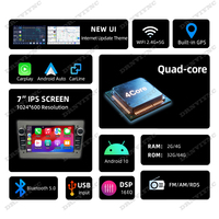 Autoradio Android 2din 7 pouces Lecteur audio-vidéo pour Opel Antara Astra Vectra C Vivaro Tigra Twintop Carplay Navigation GPS