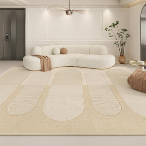 Nouvelle Arrivée Tapis de Salon et Chambre à Coucher Eiffel Home Moderne Minimaliste Crème à Poils Plats en Polyester avec Dos Antidérapant - Product Image 4