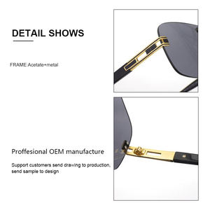 <span class=keywords><strong>Gafas</strong></span> de sol personalizadas sin montura para hombre y mujer, lentes de sol polarizadas de diseño vintage de marca - Product Image 4