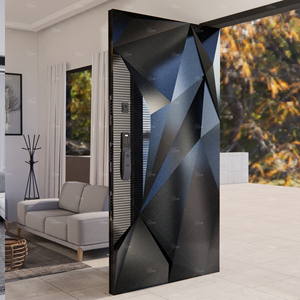 Porte d'<span class=keywords><strong>Ingresso</strong></span> per Villa di Produzione Industriale, Porta Moderna di Lusso per Villa, Porta d'<span class=keywords><strong>Ingresso</strong></span> Pivotante in Alluminio Pressofuso di Lusso con Vetrate Laterali - Product Image 3