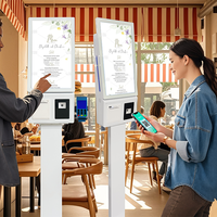 Terminal de paiement tactile pour kiosque avec système Android/Windows de 23/27 pouces, imprimante 80 mm, caméra et scanner, idéal pour les cafés en intérieur