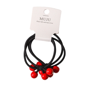 Lot de 2 Chouchous <span class=keywords><strong>Rouge</strong></span> Élastiques à Nœud, Accessoire <span class=keywords><strong>Cheveux</strong></span> Doux pour Enfants avec Strass - Product Image 5