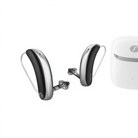 Kit d'aides auditives rechargeables Signia Styletto 7IX Slim RIC, 48 canaux, réduction du bruit pour les acouphènes (2 aides auditives, 1 chargeur)