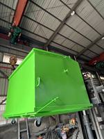 Conteneur à déchets industriel en acier robuste, empilable, avec système de levage par chaîne, pour la construction et le recyclage des déchets