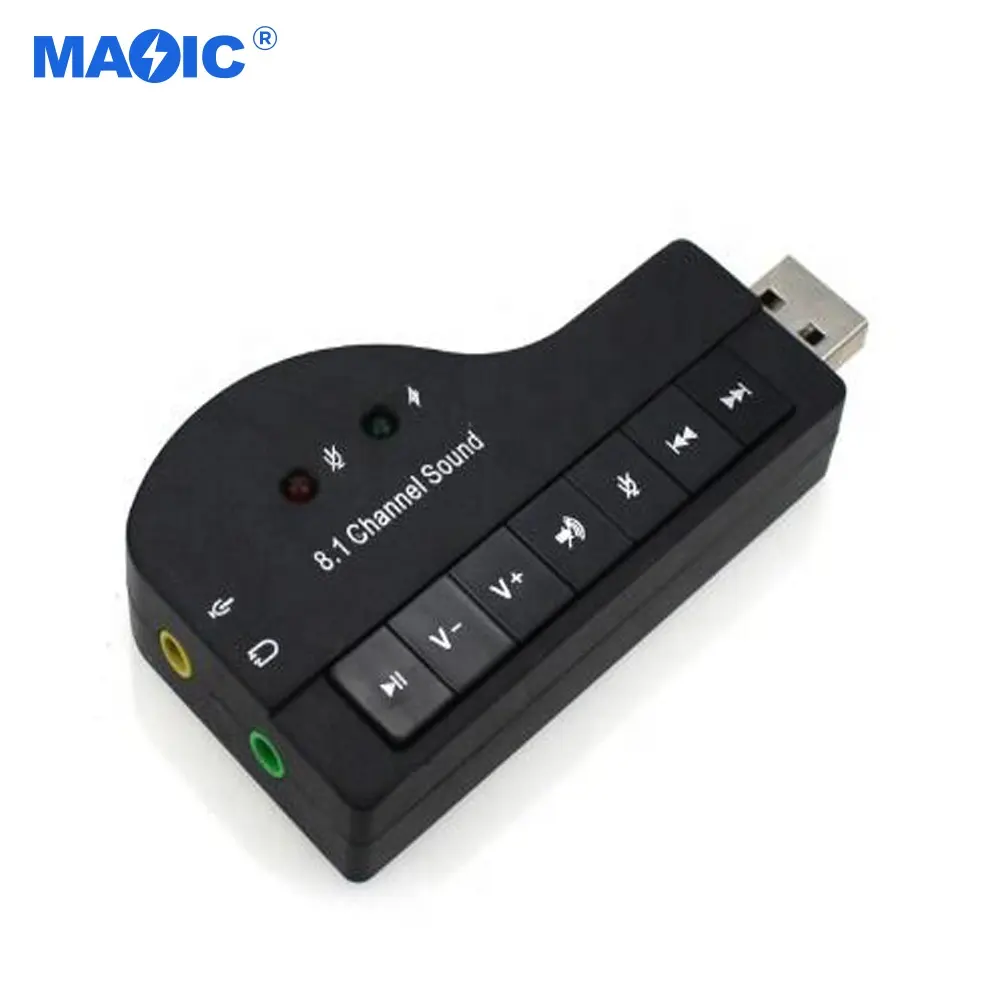 उच्च गुणवत्ता HIFI जादू आवाज 8.1CH ध्वनि कार्ड USB2.0 साउंड कार्ड ऑडियो कंप्यूटर लैपटॉप के लिए बाहरी पियानो ध्वनि कार्ड समर्थन 3D