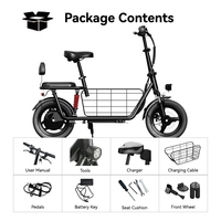 Vélo électrique pliable familial compact 500W 48V, en stock aux États-Unis, vélo de ville électrique pliable 450W 48V 12 pouces