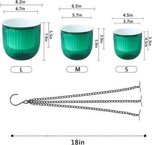 Pots de fleurs suspendus auto-arrosants pour bureau ou mur, intérieur/extérieur, avec crochets, trous de drainage, en plastique PP, <span class=keywords><strong>design</strong></span> ferme - Product Image 4