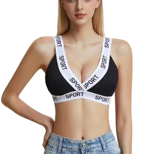 Sell Well Sexy Alphabet Bandage Split 1-Piece Sports <b>Bra</b> Bikini Swimsuit Breathable Striped Pattern With Front Logo <b>Bras</b> - Product Image 2