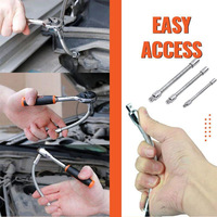 Tige d'extension élastique à douille 1/4 "3/8" 1/2 "Clé à cliquet à arbre flexible universel pliable Ensemble de tiges d'extension à ressort 3 pièces