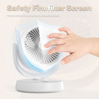 Ventilateur de table rechargeable de 8 pouces DC True 3D Air Swivel Circulator Stepless Speed Regulation Auto Oscillant Desk Fan