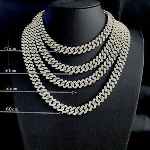 สร้อยคอฮิปฮอปคลาสสิกแบบคิวบาประดับเพชรเทียมสำหรับผู้ชายและผู้หญิง Rhombus - Product Image 3