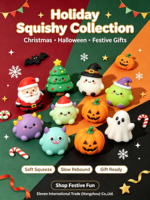 Lot de jouets squishy de Noël : Père Noël et sapin, à récupération lente, anti-stress, cadeau à presser pour les enfants et les fêtes