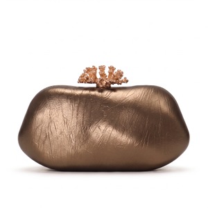 Sac de soirée rigide texturé métallique avec logo personnalisé, strass <span class=keywords><strong>corail</strong></span> et fermoir, sac à main pour femme, multicolore, vente en gros, sac cadeau de <span class=keywords><strong>mariage</strong></span> - Product Image 2