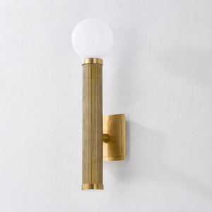 Lampada da Parete Cilindrica in Ottone Massiccio Stile Industriale, Finitura Ottone Anticato, per Interni Villa <span class=keywords><strong>Hotel</strong></span> Soggiorno Camera da Letto, Applique <span class=keywords><strong>Pienza</strong></span> - Product Image 2