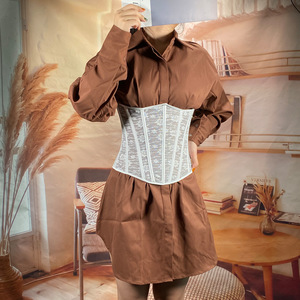 Ceinture corset Jacquard pour femmes sous le buste désossé à lacets <span class=keywords><strong>Bustier</strong></span> Waspie ceinture pour Renaissance Steampunk <span class=keywords><strong>Pirate</strong></span> ferme respirant - Product Image 4
